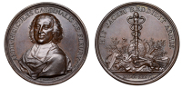 SWITZERLAND, Cardinal André-Hercule de Fleury, 1736, a copper medal by J. Dassier, bust facing three-quarters left,...