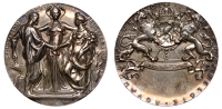 BELGIUM, Exposition Internationale, Brussels, 1897, a plated bronze award medal by J. Lagae for Wolfers Frès,...