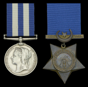 Pair: Sapper A. Osmond, Royal Engineers

Egypt and Sudan 1882-89, dated reverse, no clasp (7553. Sapr. A. Osmond....