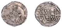Henry VIII (1509-1547), First coinage, Penny, Durham, Bp Ruthall, mm. uncertain, td by shield, below horizontal...