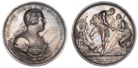 Battle of Culloden, 1746, a silver medal by R. Yeo, armoured bust of the Duke of Cumberland right, gullielmus goer...
