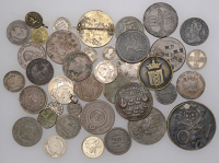 Miscellaneous British and world coins in silver (10) and base metal (31), various denominations [41]. Generally fine...