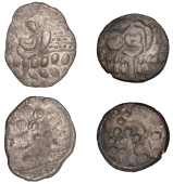 British Iron Age, DUROTRIGES, Uninscribed issues, billon Stater, Cranborne Chase type, devolved head of Apollo...