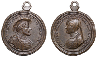 FRANCE, Lorraine, Antoine Ferdinand and Renée de Bourbon, c. 1728, a cast bronze medal by F. St Urbain, bust of...