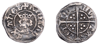 Richard II (1377-1399), Halfpenny, type II, 0.56g/6h (Withers 1E; N 1331b; S 1699). Obverse struck from rusty die,...