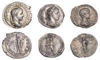 Diadumenian (Cæsar 217-218), Denarius, 217-8, bare-headed, draped and cuirassed bust right, rev. Spes, draped,...