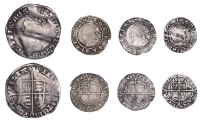 Mary, Groat, mm. pomegranate, 1.76g/2h (N 1960; S 2492); Elizabeth I, Fourth issue, Threehalfpence, 1572, mm....