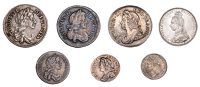 Charles II to Victoria, Maundy oddments (7) [lot]. Very fine to extremely fine 	 £100-£150