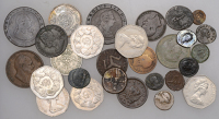 Miscellaneous British (15), ancient (10) and world (3) coins [28]. Varied state 	 £80-£100