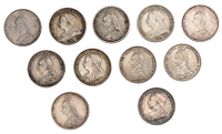 Victoria, Sixpences (11), 1887 (2), 1888, 1889, 1890, 1891, 1892, 1895, 1899, 1900, 1901 (S 3928, 3929, 3941) [11]....
