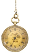 E. J. Dent, London. A gold consular cased watch, 1849.
Movement: gilded full plate, lever escapement, engraved...