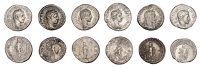 Elagabalus (218-222), Denarii (2), 218-22, laureate and draped bust right, rev. Abundantia, draped, standing left,...