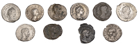 Elagabalus (218-222), Denarii (2), 218-22, horned, laureate and draped bust right, rev. Elagabalus, in Syrian...
