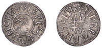 Kings of Mercia, Coenwulf, Penny, Canterbury, Tidbeorht, Gp IV, +coenvvlf rex m around draped and diademed bust...