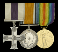 A Great War ‘Western Front’ M.C. group of three awarded to Captain B. A. Saunders, 16th (1st Bradford Pals)...