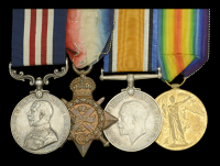 A Great War ‘Western Front’ M.M. group of four awarded to Sergeant G. Gore, Royal Welsh Fusiliers, who was...