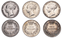 Victoria, Shillings (3), 1838, 1857, 1858 (S 3902, 3904) [3]. Very fine, the second harshly cleaned 	 £100-£120