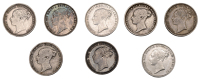 Victoria, Sixpences (8), 1838, 1859, 1860, 1865, 1877, 1879, 1881, 1886 (S 3908, 3910, 3912) [8]. Fine or better	...