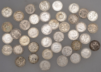 Threepences (41), Edward VII to George VI, various dates [41]. Varied state	 £80-£100