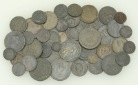 George II, Farthings (2), both 1754 (Cooke 369ff; BMC 892; S 3722); together with miscellaneous British milled coins...