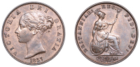 Victoria (1837-1901), Halfpenny, 1857, dots on shield (BMC 1545; S 3949). Much residual colour, about extremely...