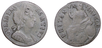 William III (1694-1702), Halfpenny, 1699, type II (BMC 676; S 3555). Fair	 £60-£80
