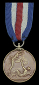 The Lloyd’s Bronze Medal for Saving Life awarded to Able Seaman R. J. Eddys, for the rescue of the crew of the...