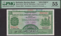 Barclays Bank, Dominion, Colonial and Overseas, Barbados, printer’s archival specimen $100, 1 March 1940, serial...