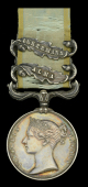 Crimea 1854-56, 2 clasps, Alma, Inkermann (B. Moody. 23rd. Regt.) officially impressed naming, nearly extremely...