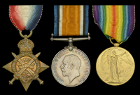 Three: Captain H. M. Pope, Royal Army Medical Corps, attached Royal Welsh Fusiliers, who suffered a severe gunshot...