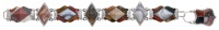A 19th century Scottish hardstone bracelet, designed as an alternating series of lozenge and cartouche-shaped links,...