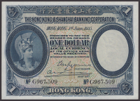 Hong Kong & Shanghai Banking Corporation, $1, 1 June 1935, serial number G967509, Grayburn and Morse signatures,...