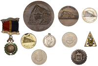 Gibraltar, 50th Anniversary of the Prudential Insurance Co of America, 1925, a bronze medal by C. Petersen for...