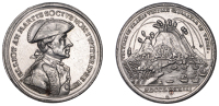 Medallions, Relief of Gibraltar, 1783, a pewter medal by J.C. Reich, capped bust right, rev. view of bombardment,...