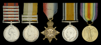 Five: Gunner H. Bennison, Royal Garrison Artillery

Queen’s South Africa 1899-1902, 5 clasps, Cape Colony,...