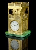 The Doha Clock: a silver gilt table timepiece by Grant Macdonald, 1985, modelled on the Old Palace in Doha, Qatar,...