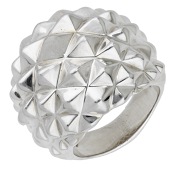 A silver ‘Superstud’ dress ring by Stephen Webster, 2013,  of bombé form, with raised stud detail to the front,...