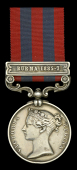 India General Service 1854-95, 1 clasp, Burma 1885-7 (82 Pte. T. Roberts 1st. Bn. R.W. Fus.) minor edge bruising,...