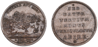 Medallions, Gibraltar besieged by the Spanish Fleet, 1727, an unsigned bronze medal (by G. Vestner?), bombardment...
