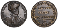 Medallions, Victory off Cape St Vincent, 1780, a copper medal, unsigned, uniformed bust of Admiral Rodney right,...
