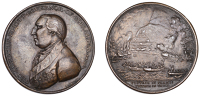 Medallions, General Elliot and the Siege of Gibraltar, 1782, an unsigned bronze medal by Terry, uniformed bust left,...