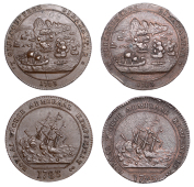 Medallions, Blockade of Gibraltar, 1783, a pair of copper medals (2), unsigned, ships in the Bay of Gibraltar, revs....