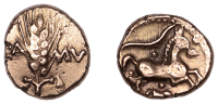 British Iron Age, CATUVELLAUNI and TRINOVANTES, Cunobelin (c. AD 8-41), gold Stater, Plastic type [Class 6], ca mv...