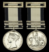 The Naval General Service medal awarded to Lieutenant James Montagu, Royal Navy, who was mentioned in despatches for...