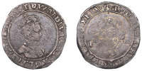 Edward VI (1547-1553), Second period, 6 oz. issue, Shilling, Canterbury, mdxlix [1549], mm. t [William Tillesworth]...