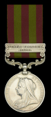 India General Service 1895-1902, 1 clasp, Punjab Frontier 1897-98 (4225 Pte. J. Kennedy. 2nd. Highland L.I.) a...
