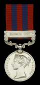India General Service 1854-95, 1 clasp, Hazara 1891 (2427 Pte. J. Unwin 1st. Bn. R.W. Fus.) suspension slightly...