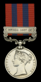 India General Service 1854-95, 1 clasp, Burma 1887-89 (833 Pte. F. Monteith 2d. Bn. Ches. R.) minor edge bruise,...