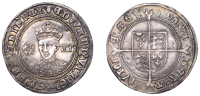 Edward VI (1547-1553), Third period, Fine issue, Shilling, mm. tun, 6.01g/9h (N 1937; S 2482). Reverse legend partly...