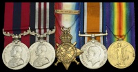 A Great War ‘Western Front’ D.C.M., M.M. group of five awarded to Acting Corporal A. E. Chew, Royal Field...